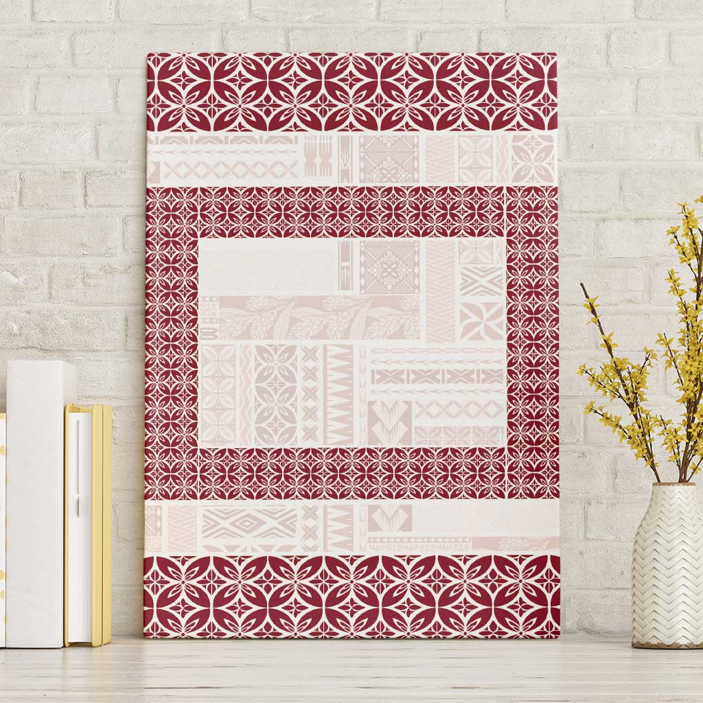Samoa Siapo Red Trimmed Canvas Wall Art Samoa White Sunday - Polynesian Pride