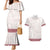 Samoa Siapo Red Trimmed Couples Matching Mermaid Dress and Hawaiian Shirt Samoa White Sunday - Polynesian Pride