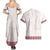 Samoa Siapo Red Trimmed Couples Matching Summer Maxi Dress and Hawaiian Shirt Samoa White Sunday - Polynesian Pride