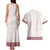 Samoa Siapo Red Trimmed Couples Matching Tank Maxi Dress and Hawaiian Shirt Samoa White Sunday - Polynesian Pride