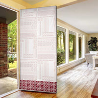 Samoa Siapo Red Trimmed Door Cover Samoa White Sunday - Polynesian Pride