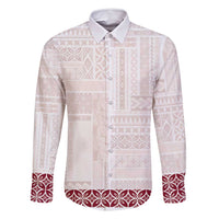 Samoa Siapo Red Trimmed Family Matching Tank Maxi Dress and Hawaiian Shirt Samoa White Sunday - Polynesian Pride