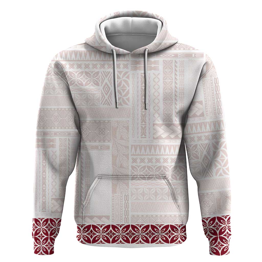 Samoa Siapo Red Trimmed Hoodie Samoa White Sunday - Polynesian Pride