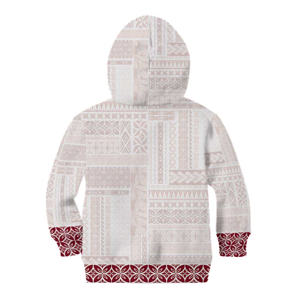 Samoa Siapo Red Trimmed Kid Hoodie Samoa White Sunday - Polynesian Pride