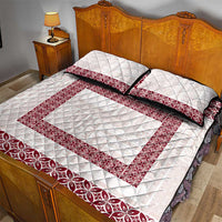 Samoa Siapo Red Trimmed Quilt Bed Set Samoa White Sunday - Polynesian Pride