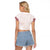 Samoa Siapo Red Trimmed Raglan Cropped T Shirt Samoa White Sunday - Polynesian Pride