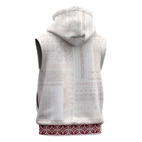 Samoa Siapo Red Trimmed Sleeveless Hoodie Samoa White Sunday - Polynesian Pride