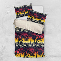 Hawaii Hibiscus Palm Tree Sunset Bedding Set Tropical Style - Polynesian Pride