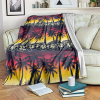 Hawaii Hibiscus Palm Tree Sunset Blanket Tropical Style LT01 Multicolor - Polynesian Pride