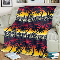 Hawaii Hibiscus Palm Tree Sunset Blanket Tropical Style LT01 - Polynesian Pride