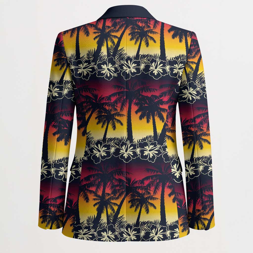 Hawaii Hibiscus Palm Tree Sunset Blazer Tropical Style LT01 - Polynesian Pride