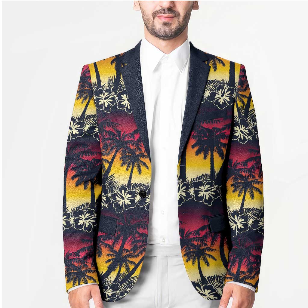 Hawaii Hibiscus Palm Tree Sunset Blazer Tropical Style LT01 - Polynesian Pride