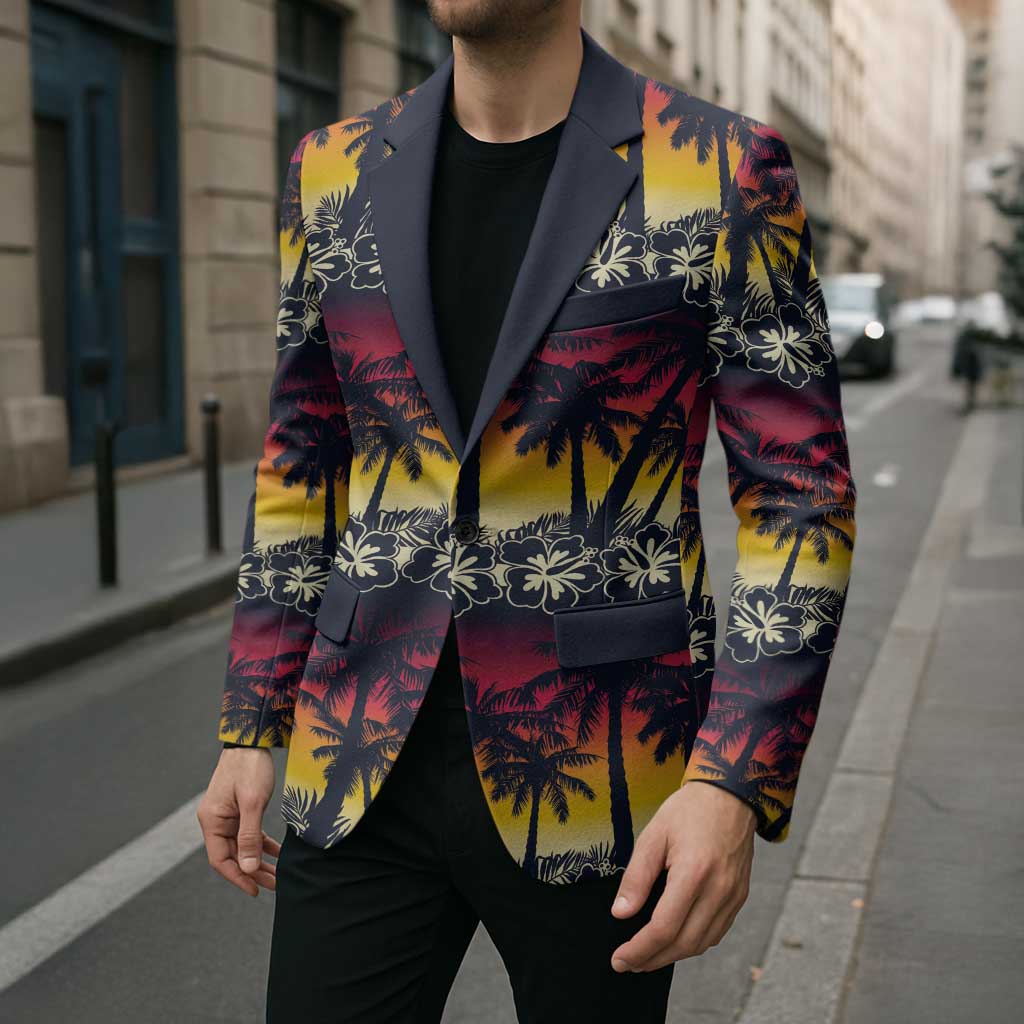 Hawaii Hibiscus Palm Tree Sunset Blazer Tropical Style LT01 - Polynesian Pride