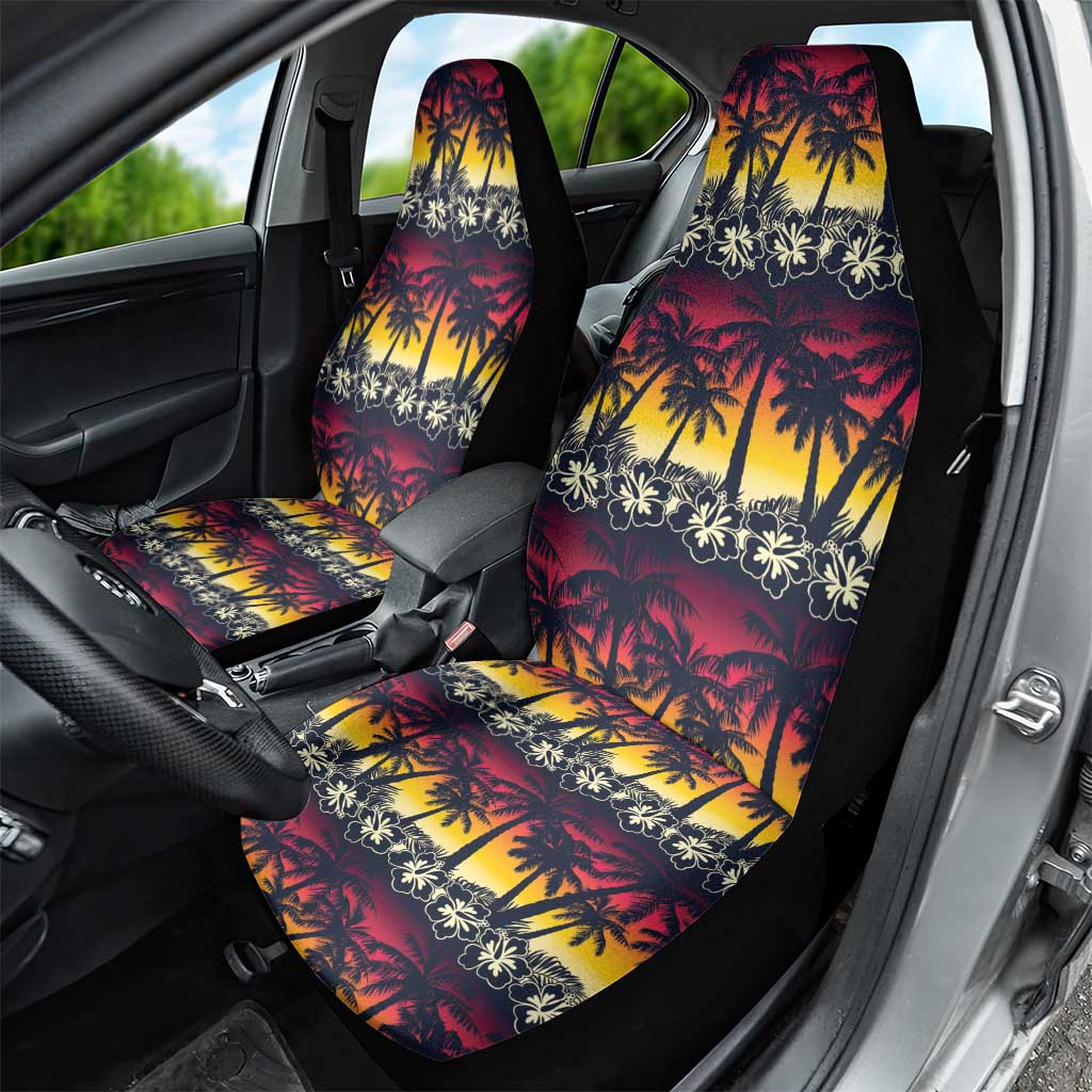 Hawaii Hibiscus Palm Tree Sunset Car Seat Cover Tropical Style - Polynesian Pride