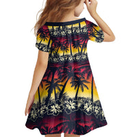 Hawaii Hibiscus Palm Tree Sunset Family Matching Off Shoulder Maxi Dress and Hawaiian Shirt Tropical Style - Polynesian Pride