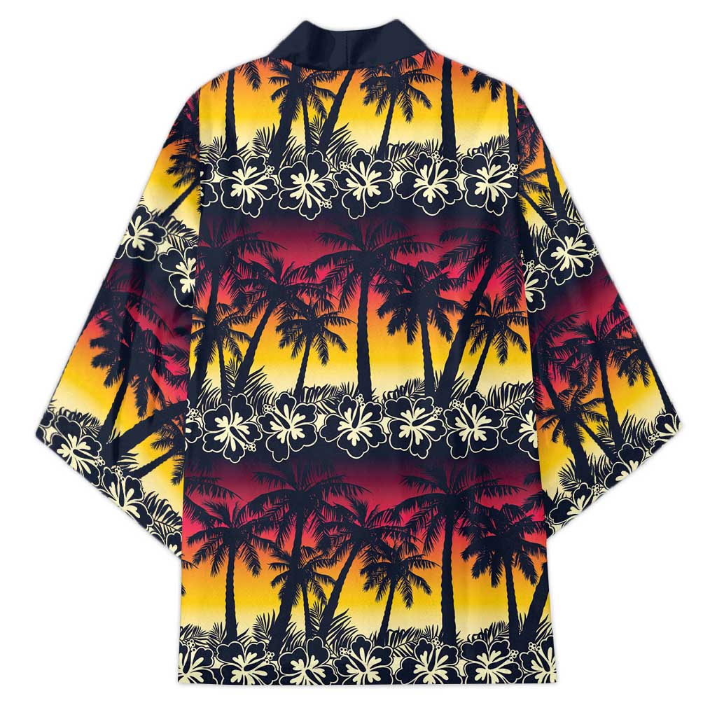 Hawaii Hibiscus Palm Tree Sunset Kimono Tropical Style LT01 - Polynesian Pride