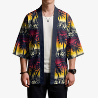 Hawaii Hibiscus Palm Tree Sunset Kimono Tropical Style LT01 - Polynesian Pride