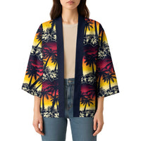 Hawaii Hibiscus Palm Tree Sunset Kimono Tropical Style LT01 - Polynesian Pride
