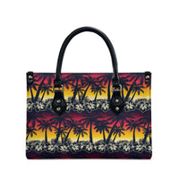 Hawaii Hibiscus Palm Tree Sunset Leather Bag Tropical Style - Polynesian Pride