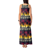 Hawaii Hibiscus Palm Tree Sunset Tank Maxi Dress Tropical Style - Polynesian Pride
