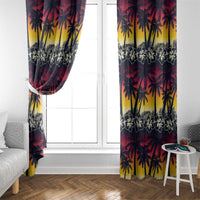 Hawaii Hibiscus Palm Tree Sunset Window Curtain Tropical Style LT01 - Polynesian Pride