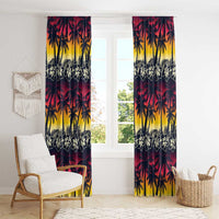 Hawaii Hibiscus Palm Tree Sunset Window Curtain Tropical Style LT01 - Polynesian Pride