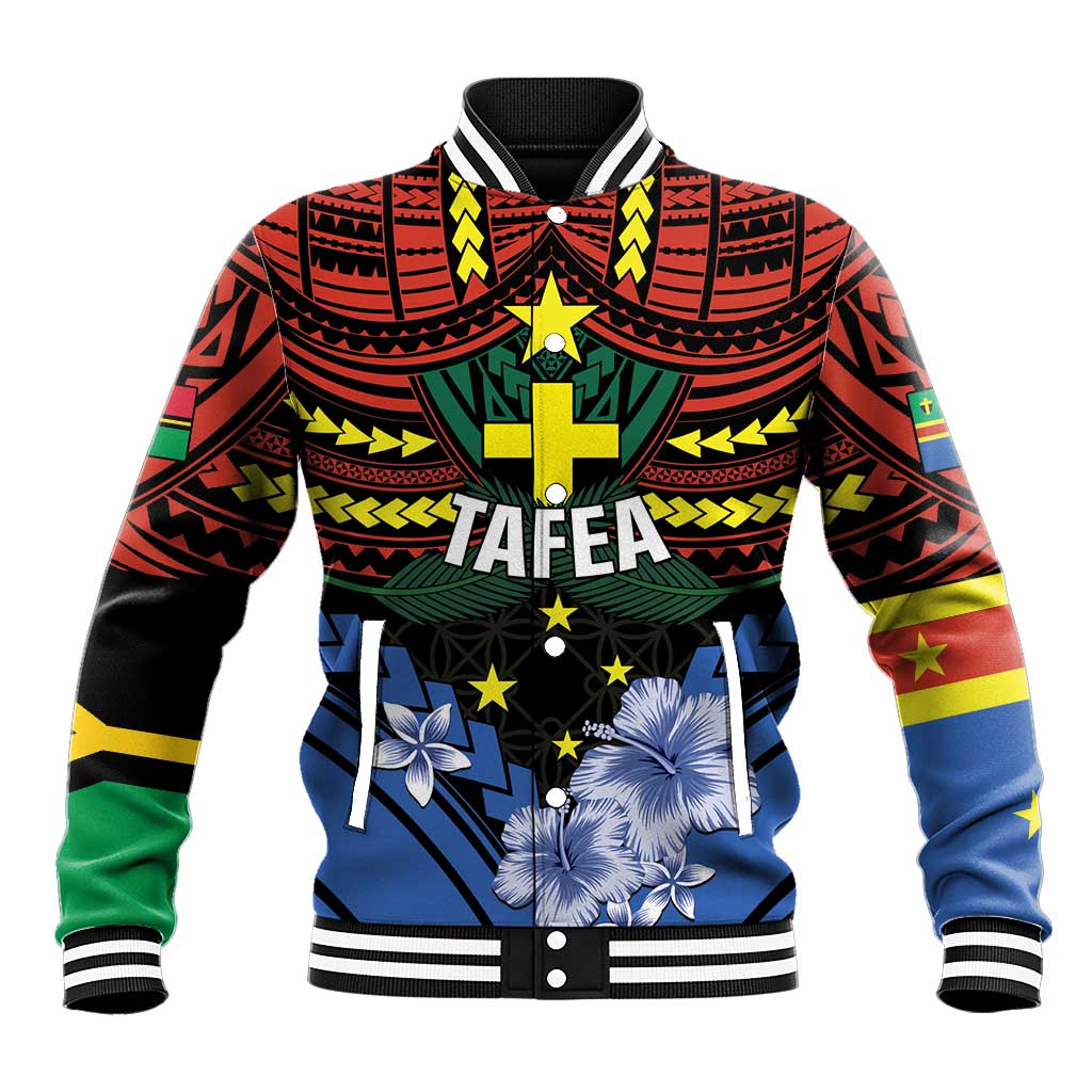 Personalised Vanuatu Tafea Province Baseball Jacket Unique Tropical Tribal Pattern LT01 Unisex Colorful - Polynesian Pride