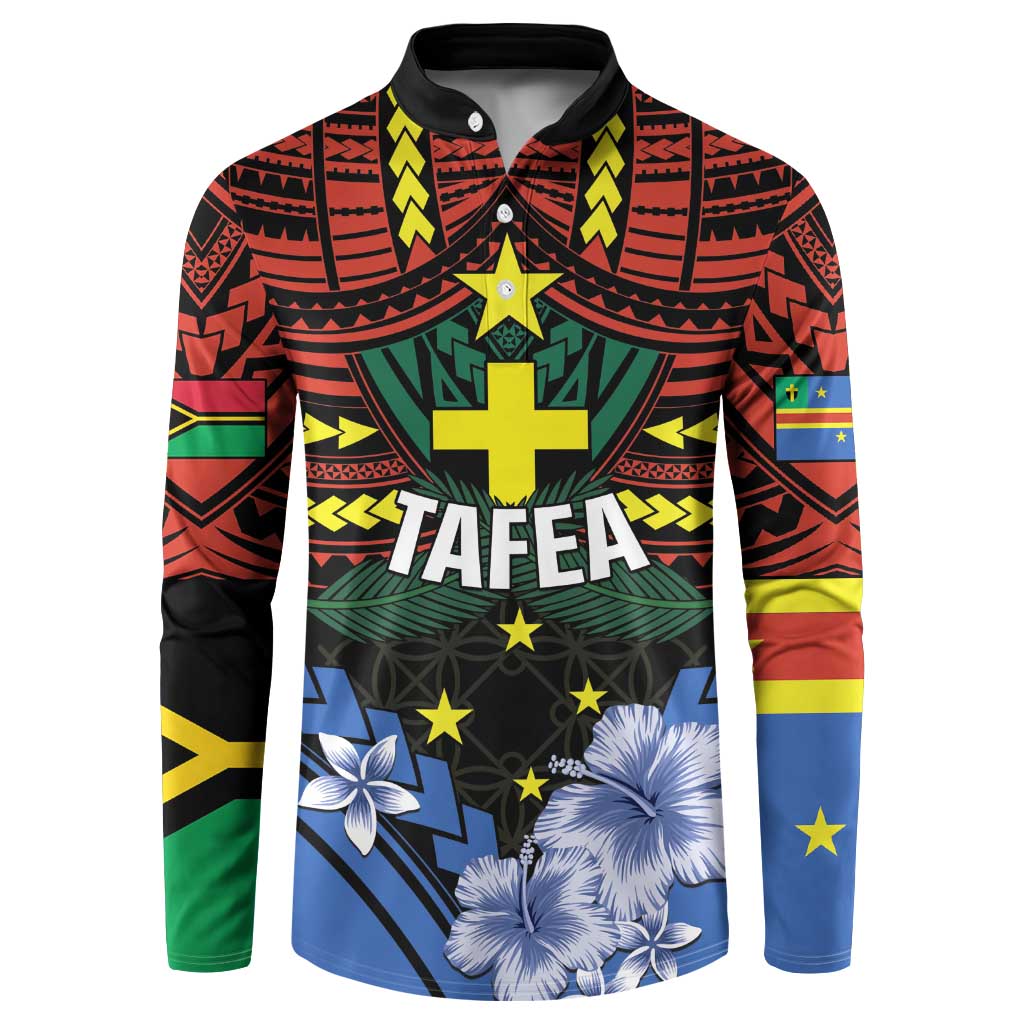 Personalised Vanuatu Tafea Province Button Sweatshirt Unique Tropical Tribal Pattern LT01 Colorful - Polynesian Pride