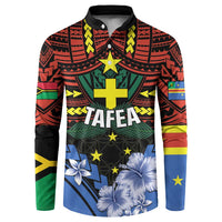 Personalised Vanuatu Tafea Province Button Sweatshirt Unique Tropical Tribal Pattern LT01 Colorful - Polynesian Pride