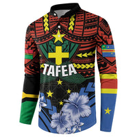 Personalised Vanuatu Tafea Province Button Sweatshirt Unique Tropical Tribal Pattern LT01 - Polynesian Pride