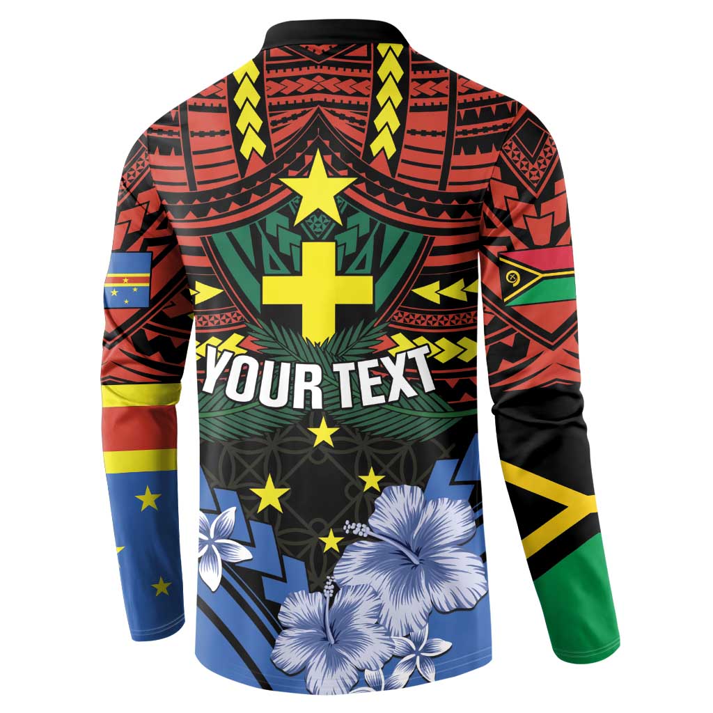 Personalised Vanuatu Tafea Province Button Sweatshirt Unique Tropical Tribal Pattern LT01 - Polynesian Pride