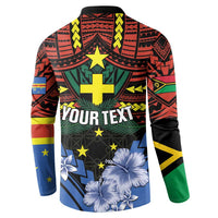 Personalised Vanuatu Tafea Province Button Sweatshirt Unique Tropical Tribal Pattern LT01 - Polynesian Pride