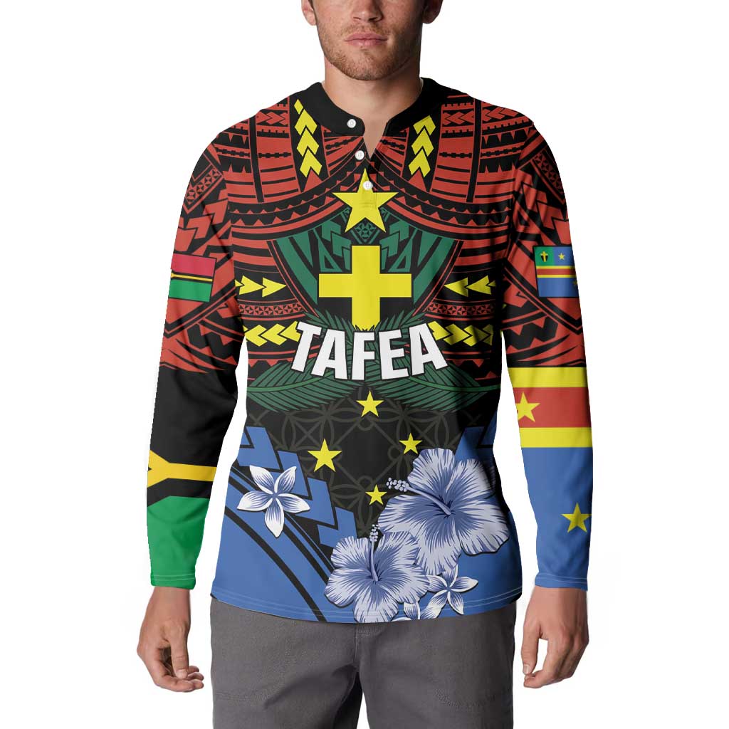 Personalised Vanuatu Tafea Province Button Sweatshirt Unique Tropical Tribal Pattern LT01 - Polynesian Pride