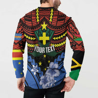 Personalised Vanuatu Tafea Province Button Sweatshirt Unique Tropical Tribal Pattern LT01 - Polynesian Pride