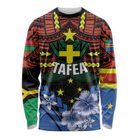 Personalised Vanuatu Tafea Province Long Sleeve Shirt Unique Tropical Tribal Pattern
