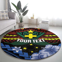 Personalised Vanuatu Tafea Province Round Carpet Unique Tropical Tribal Pattern