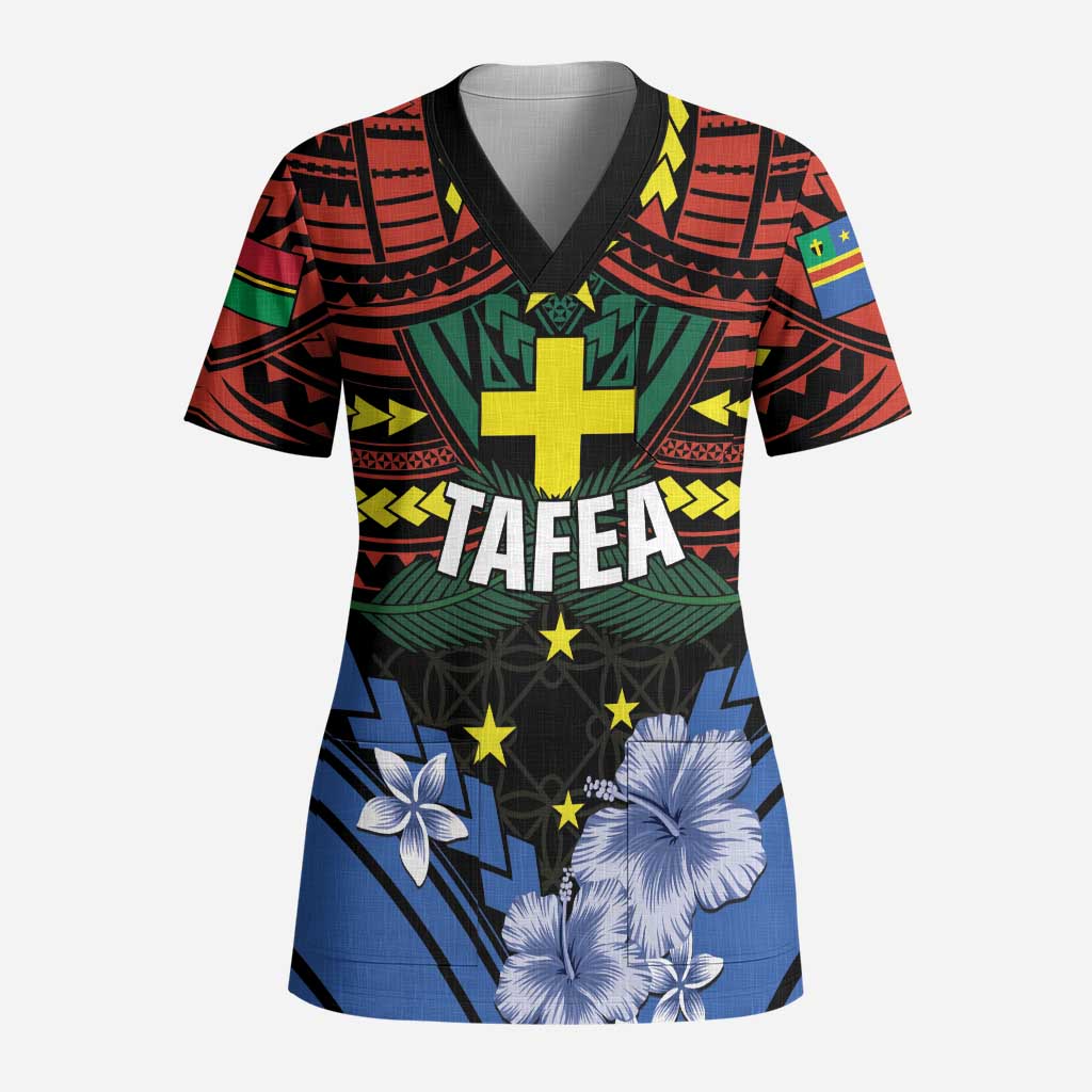 Personalised Vanuatu Tafea Province Scrub Top Unique Tropical Tribal Pattern LT01 Adult Colorful - Polynesian Pride