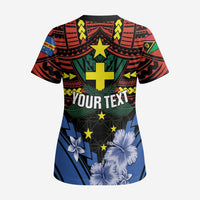 Personalised Vanuatu Tafea Province Scrub Top Unique Tropical Tribal Pattern LT01 - Polynesian Pride