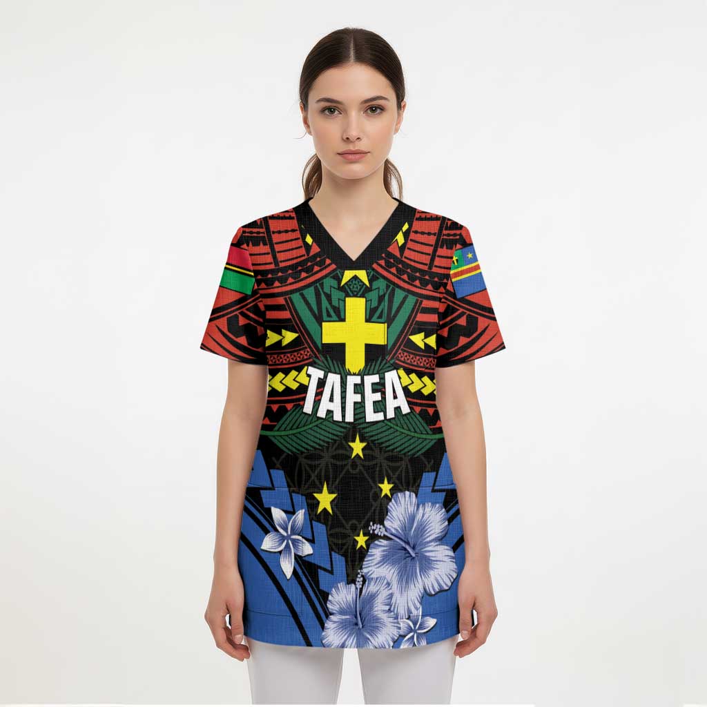Personalised Vanuatu Tafea Province Scrub Top Unique Tropical Tribal Pattern LT01 - Polynesian Pride