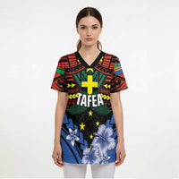 Personalised Vanuatu Tafea Province Scrub Top Unique Tropical Tribal Pattern LT01 - Polynesian Pride