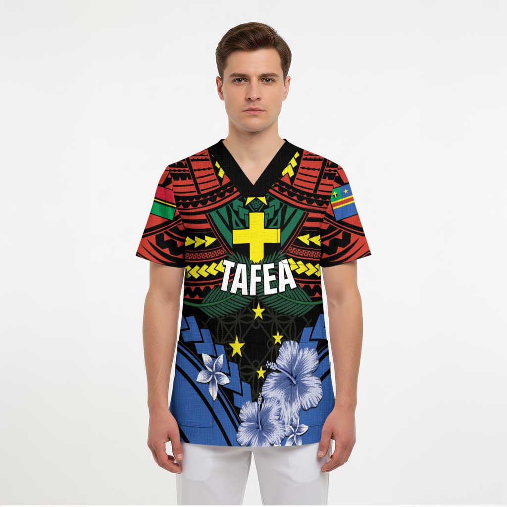 Personalised Vanuatu Tafea Province Scrub Top Unique Tropical Tribal Pattern LT01 - Polynesian Pride