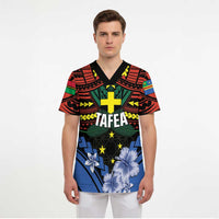 Personalised Vanuatu Tafea Province Scrub Top Unique Tropical Tribal Pattern LT01 - Polynesian Pride