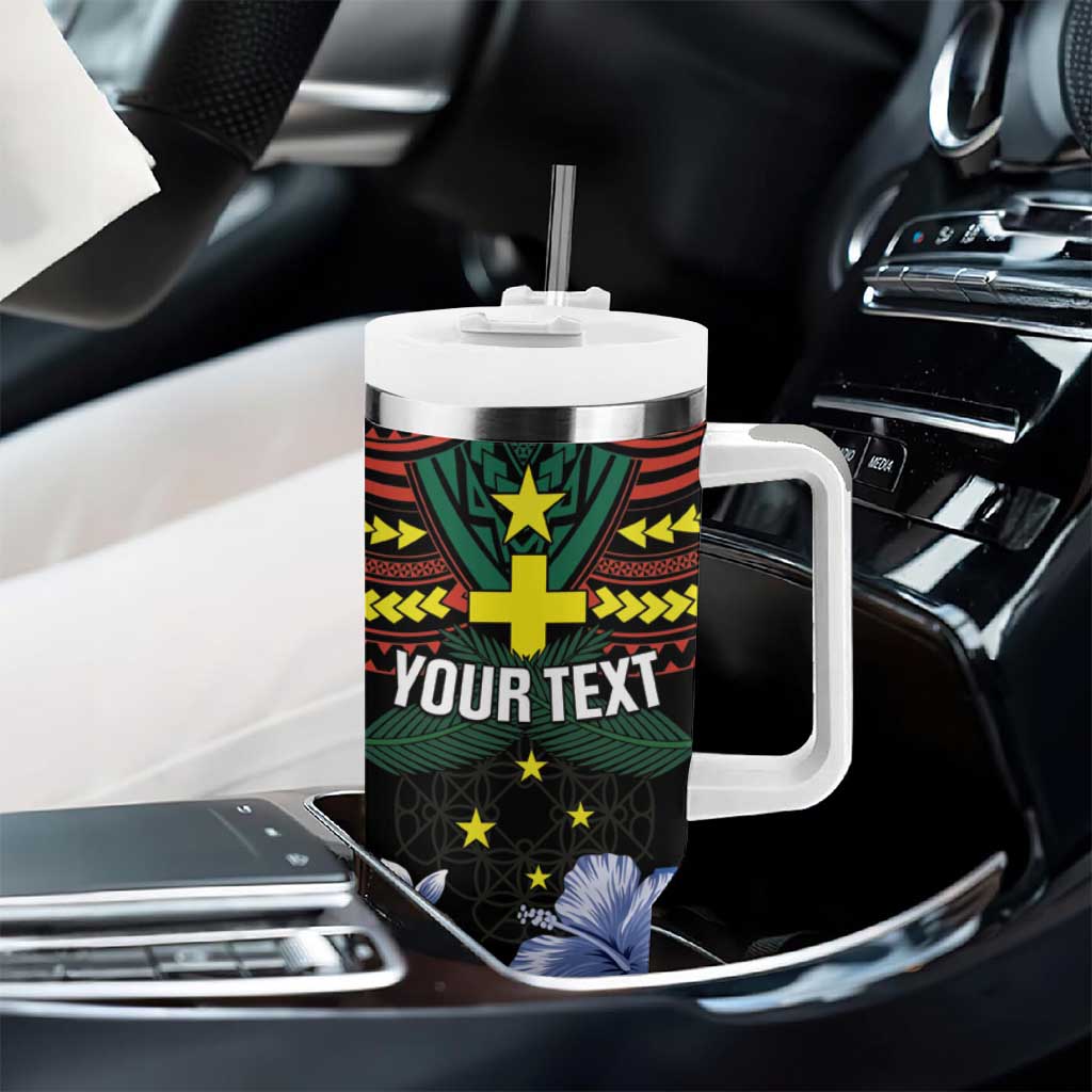 Personalised Vanuatu Tafea Province Tumbler With Handle Unique Tropical Tribal Pattern