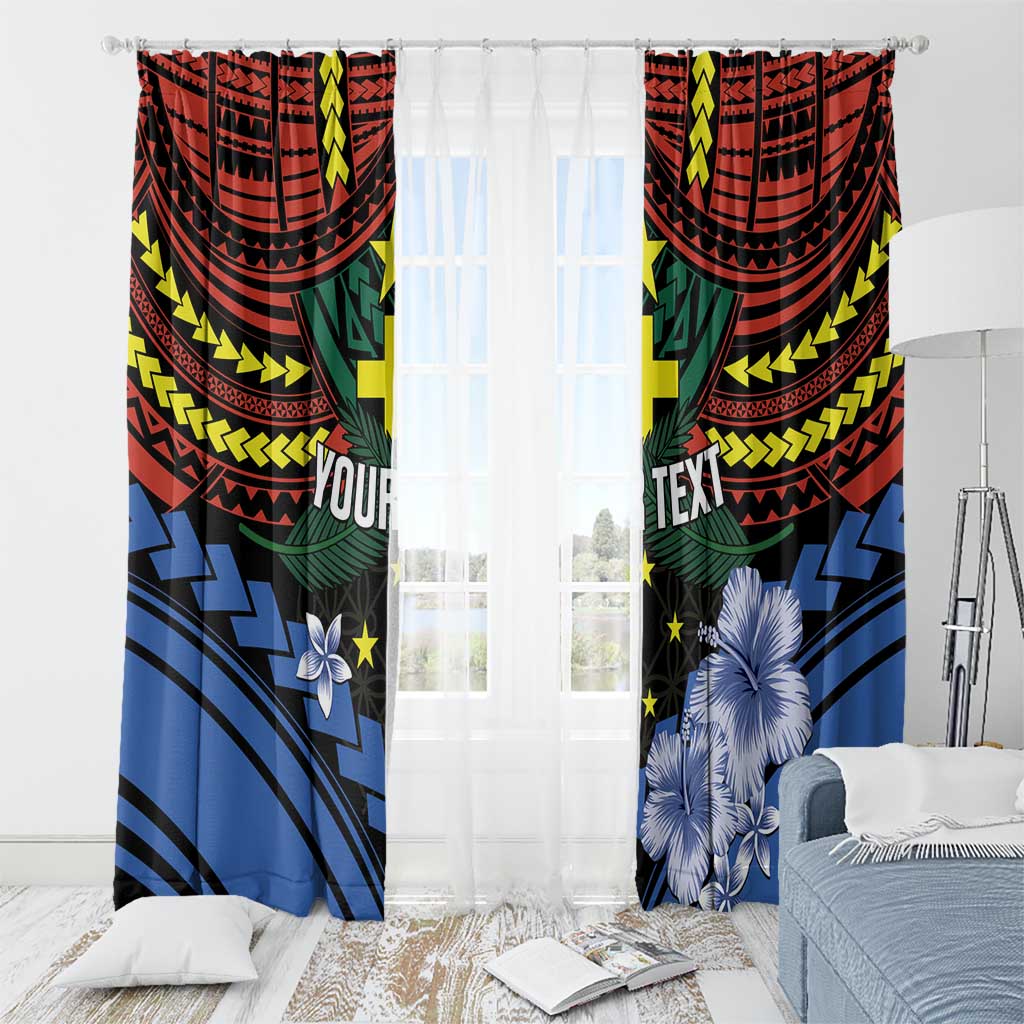 Personalised Vanuatu Tafea Province Window Curtain Unique Tropical Tribal Pattern