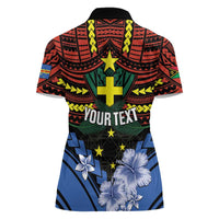 Personalised Vanuatu Tafea Province Women Polo Shirt Unique Tropical Tribal Pattern