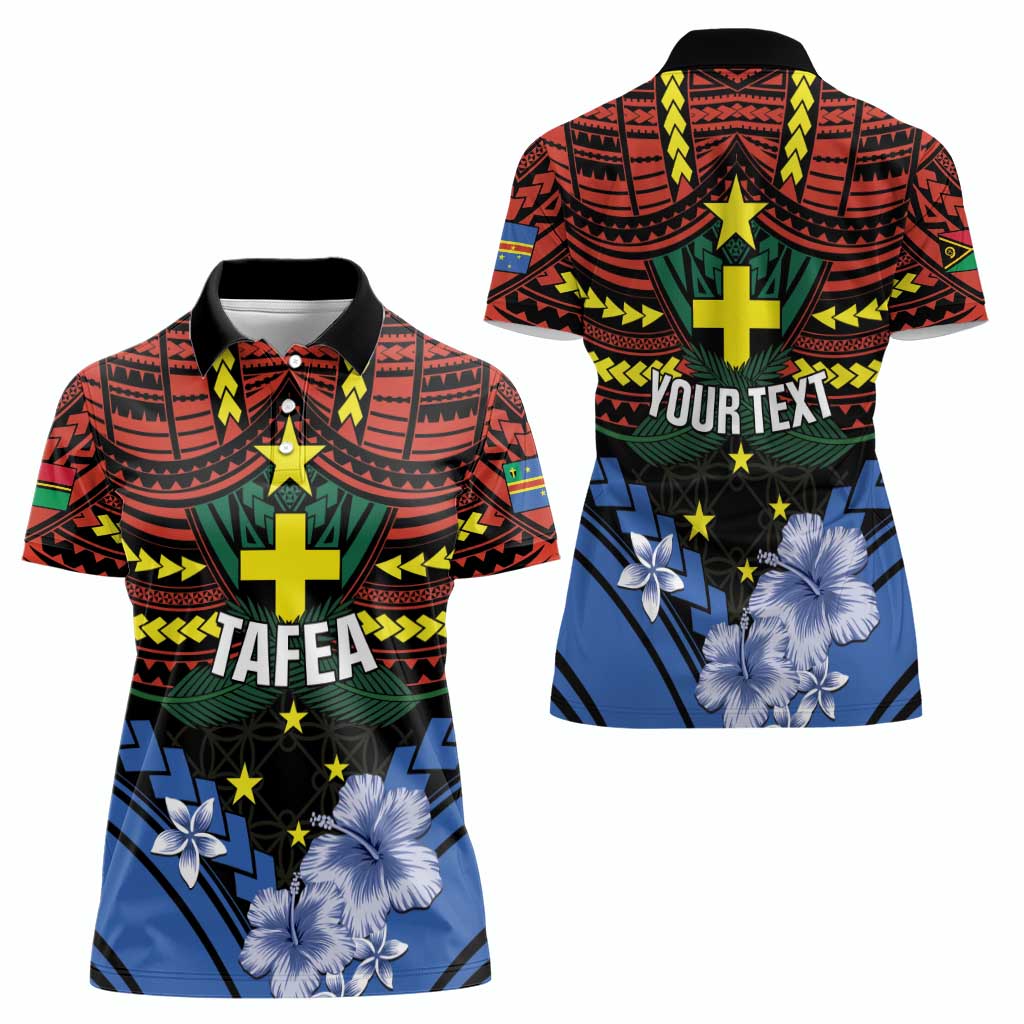 Personalised Vanuatu Tafea Province Women Polo Shirt Unique Tropical Tribal Pattern