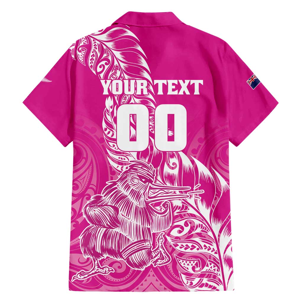 Custom New Zealand Rugby Silver Fern Hawaiian Shirt Aotearoa Kiwi Maori Pink Version - Polynesian Pride
