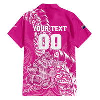 Custom New Zealand Rugby Silver Fern Hawaiian Shirt Aotearoa Kiwi Maori Pink Version - Polynesian Pride