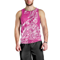 Custom New Zealand Rugby Silver Fern Men Tank Top Aotearoa Kiwi Maori Pink Version - Polynesian Pride
