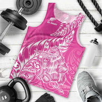 Custom New Zealand Rugby Silver Fern Men Tank Top Aotearoa Kiwi Maori Pink Version - Polynesian Pride